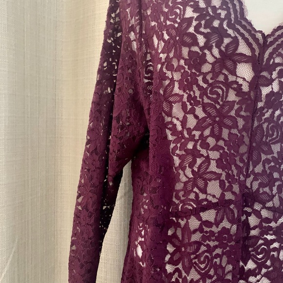 Lane Bryant 22/24 Sheer Floral Lace Blouse Tunic Gorgeous Detailed Design - Picture 5 of 11